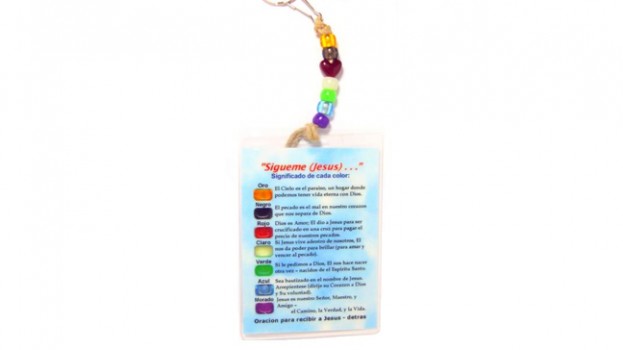 Salvation Key Rings / Zipper Pulls w/ Laminated Message Cards, BLUE GLOW LACE