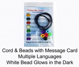 Shine in the Dark Salvation Bracelet Craft Kits with Gospel Message Cards